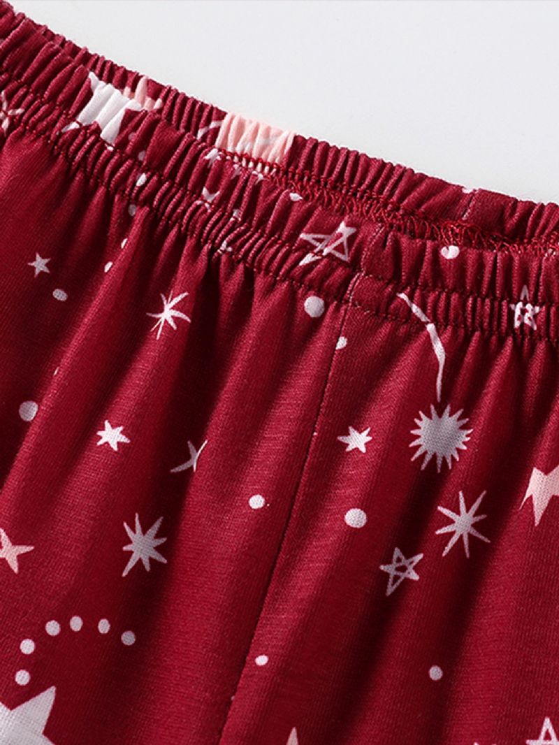 Piger Blomsterprint Planet Print Langærmede Bukser Pyjamas Sæt