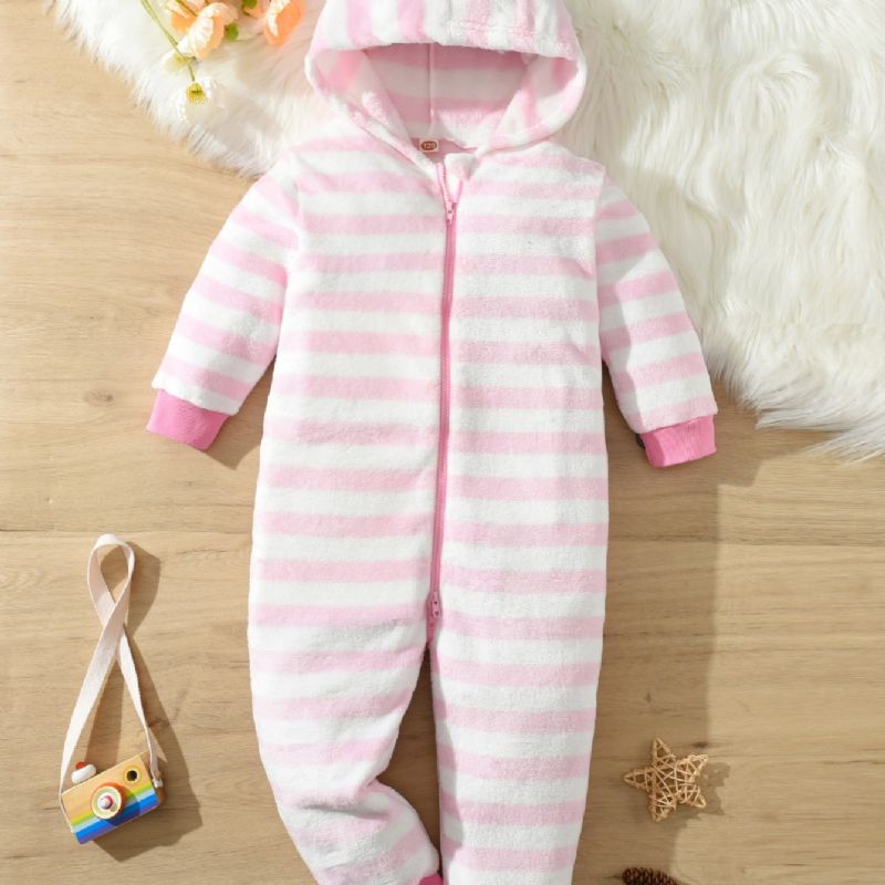 Piger Børn Sød Stribet Flanell Sød Tæppe Sleepers Pyjamas