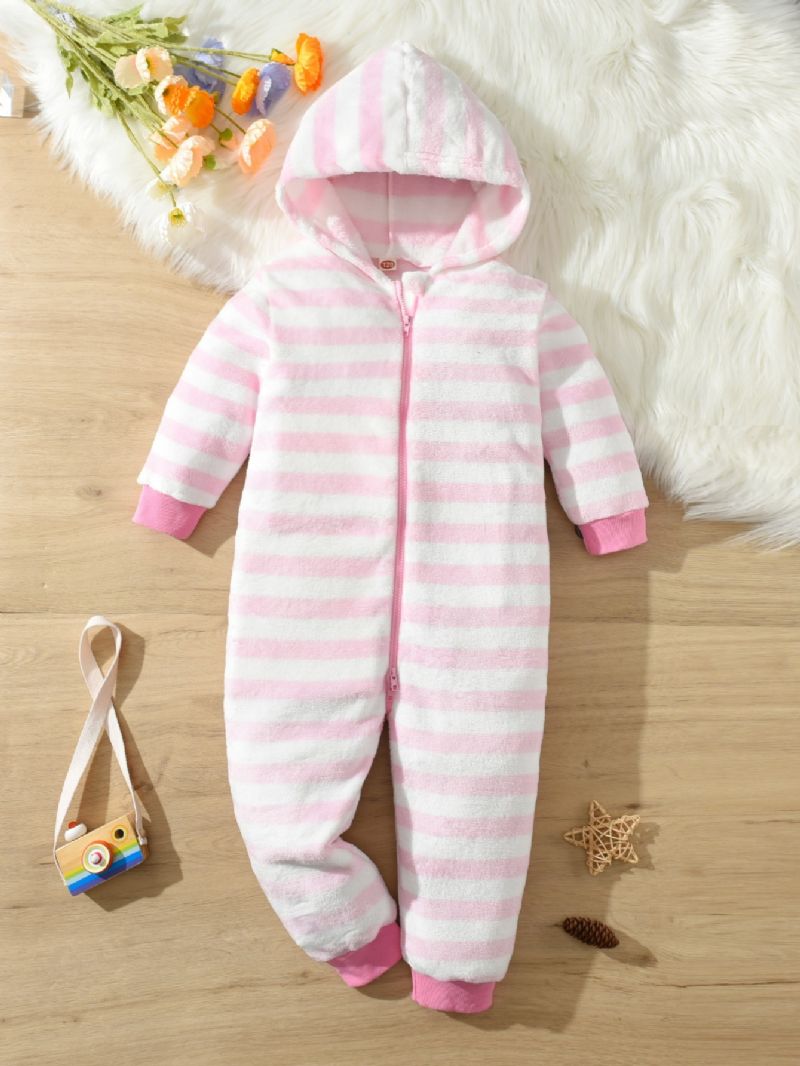 Piger Børn Sød Stribet Flanell Sød Tæppe Sleepers Pyjamas