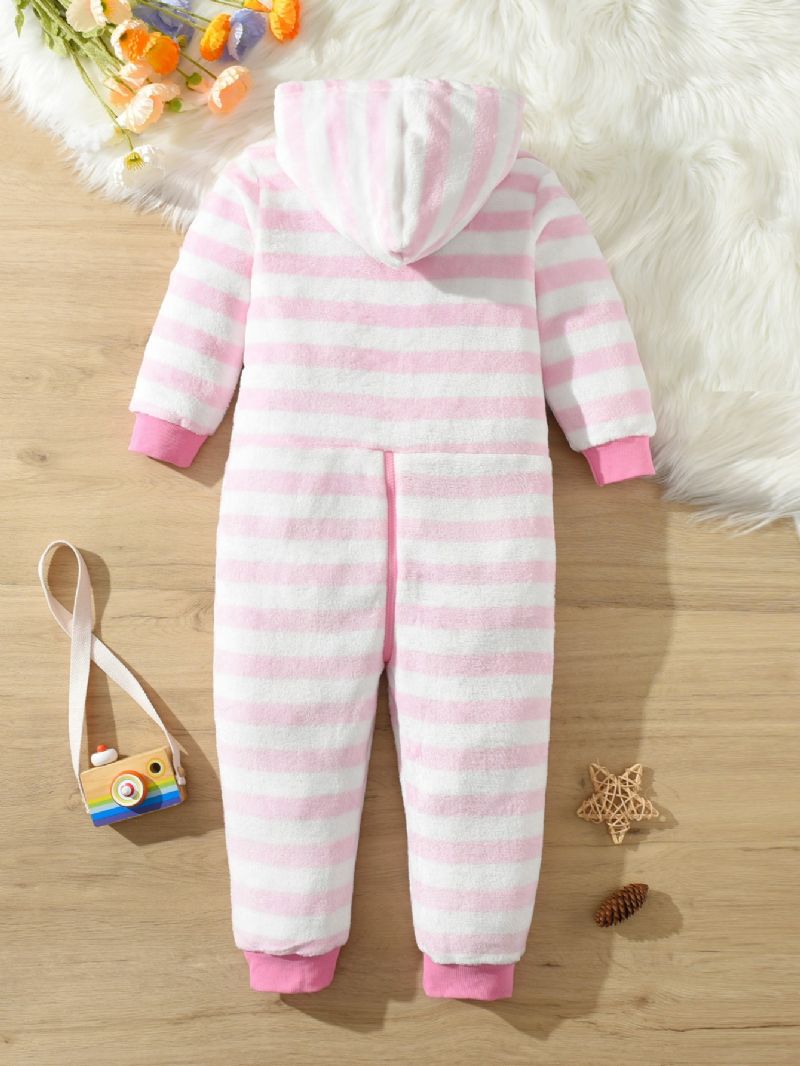 Piger Børn Sød Stribet Flanell Sød Tæppe Sleepers Pyjamas