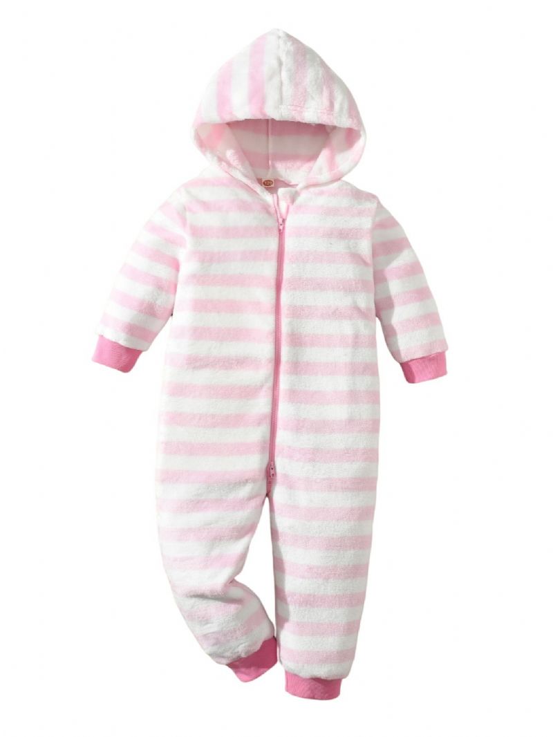 Piger Børn Sød Stribet Flanell Sød Tæppe Sleepers Pyjamas