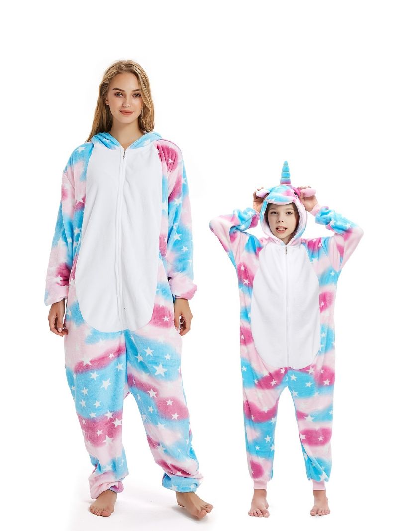 Piger Enhjørning Formet Flannel Pyjamas Termisk Til Vinter
