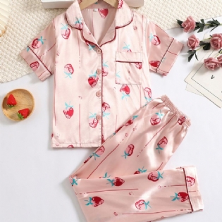 Piger Strawberry Kortærmede Bukser Loungewear