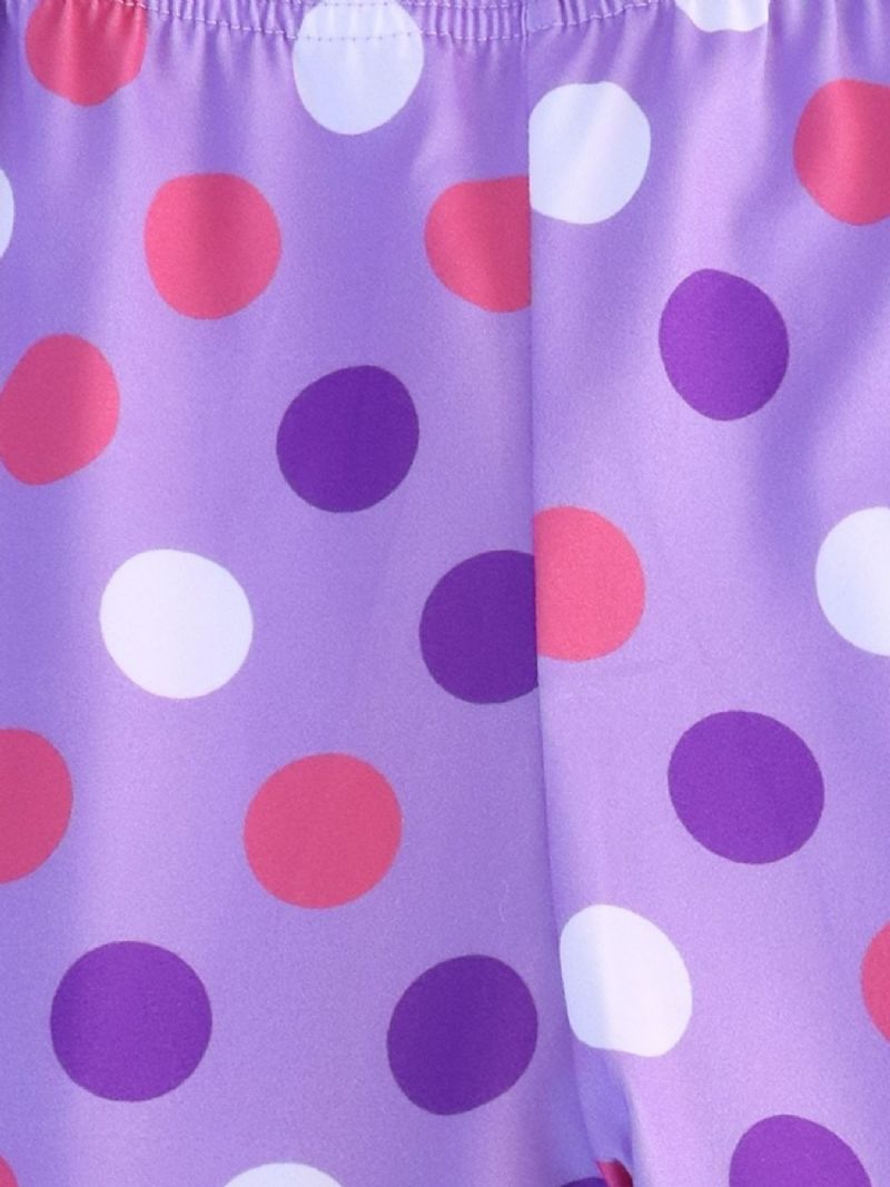Pyjamas Til Børn Lilla Dyreprint Med Rund Hals Og Langærmet Top & Bukser Sæt Til Piger