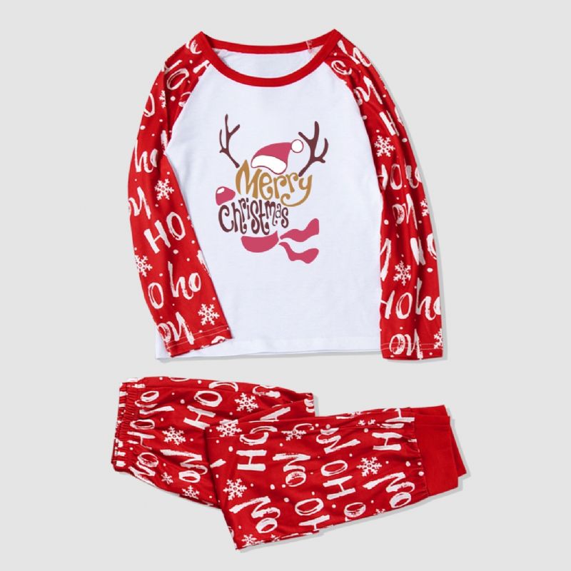 Småbørn Børn Langærmet Kostume Julehjort Print Pyjamas
