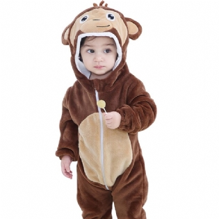 Toddler Baby Fleece Hættedragt Cosplay Jumpsuit Til Drenge Piger Babytøj Vinter Nyt