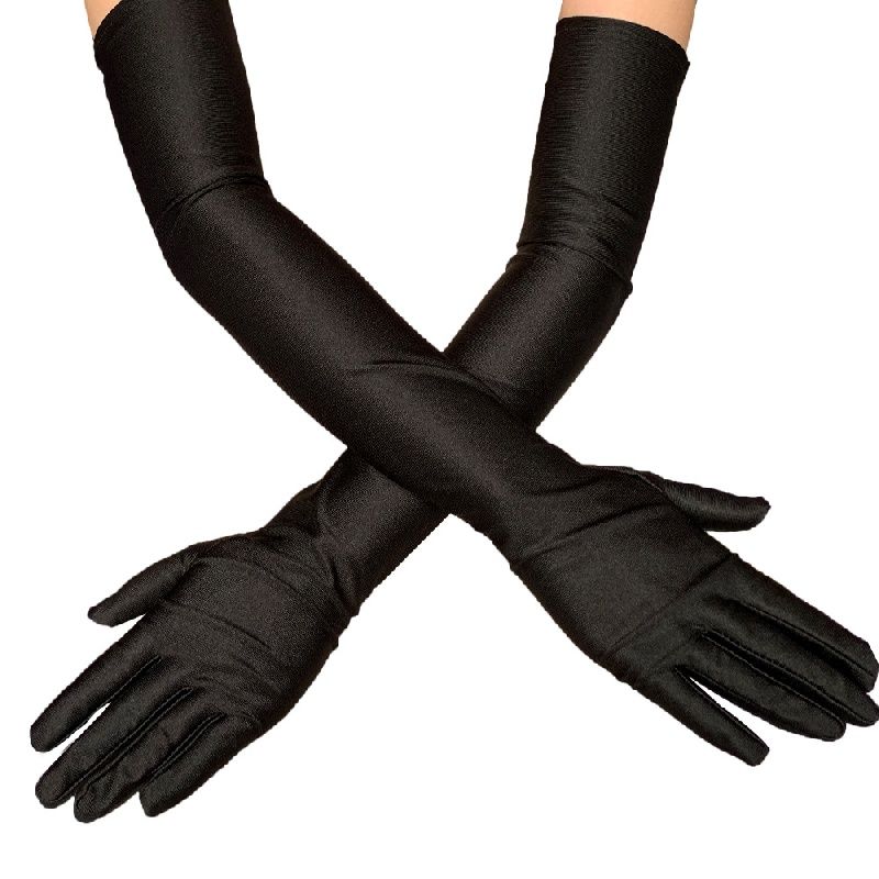 Ensfarvede Albue Lange Handsker Satin Custom Opera Sportshandsker Gaver Til Piger & Kvinder