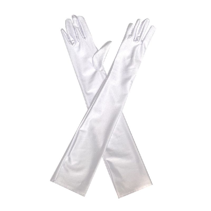 Ensfarvede Albue Lange Handsker Satin Custom Opera Sportshandsker Gaver Til Piger & Kvinder