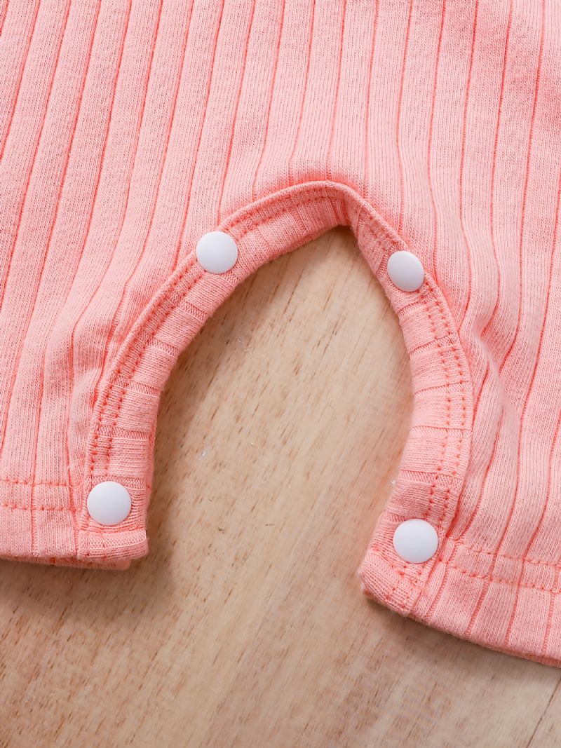 2 Stk Newborn Baby Ensfarvet Jumpsuit Sommerdragt I Bomuld