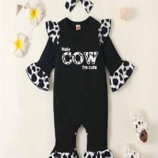 2023 Efterår Vinter Nye Drenge & Piger Baby Jumpsuits Med Hårbånd