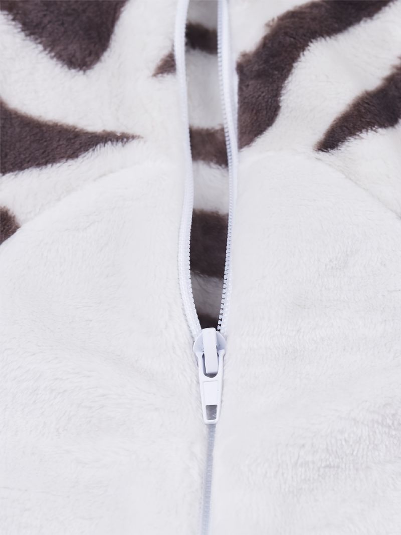 Baby Drenge Piger Flannel Pyjamas Med Hætte Sødt Dyr Blødt Varm Lynlås Jumpsuit Vinter