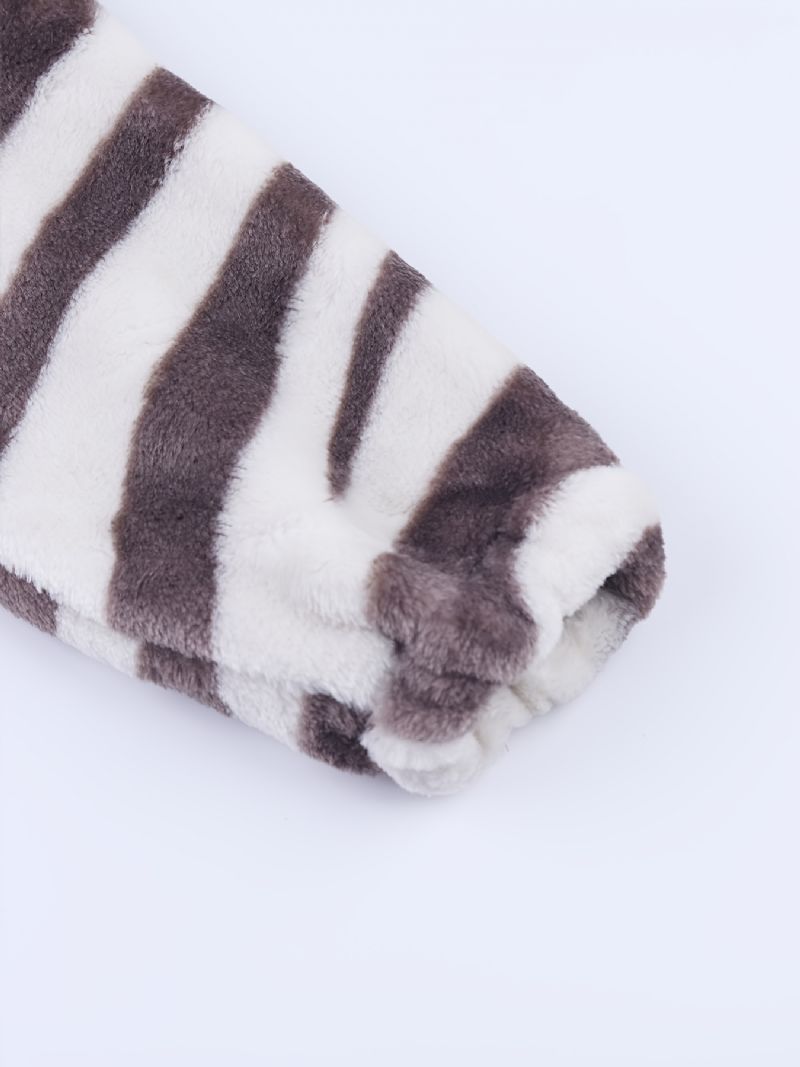 Baby Drenge Piger Flannel Pyjamas Med Hætte Sødt Dyr Blødt Varm Lynlås Jumpsuit Vinter