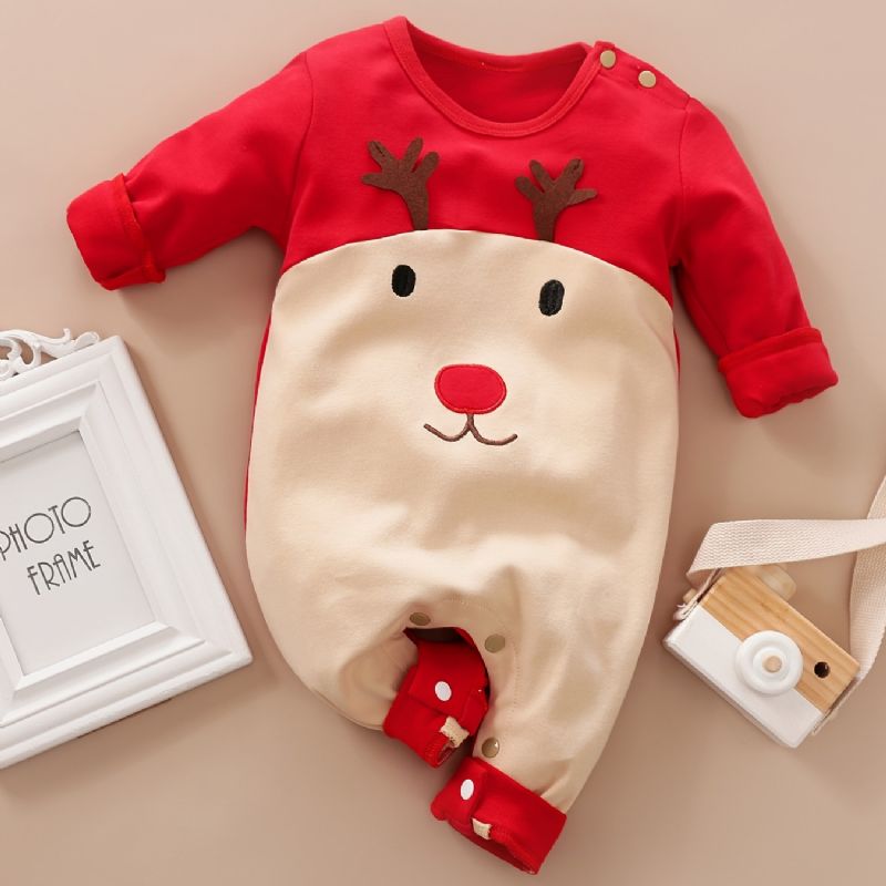Baby Drenge Piger Jumpsuits Med Elg Design Til Jul