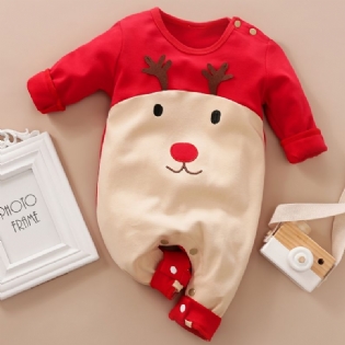 Baby Drenge Piger Jumpsuits Med Elg Design Til Jul