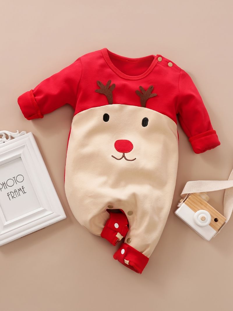 Baby Drenge Piger Jumpsuits Med Elg Design Til Jul
