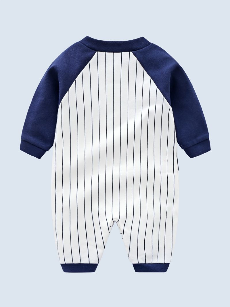 Baby Drenge Piger Langærmet Stribet Jumpsuit Romper Babytøj