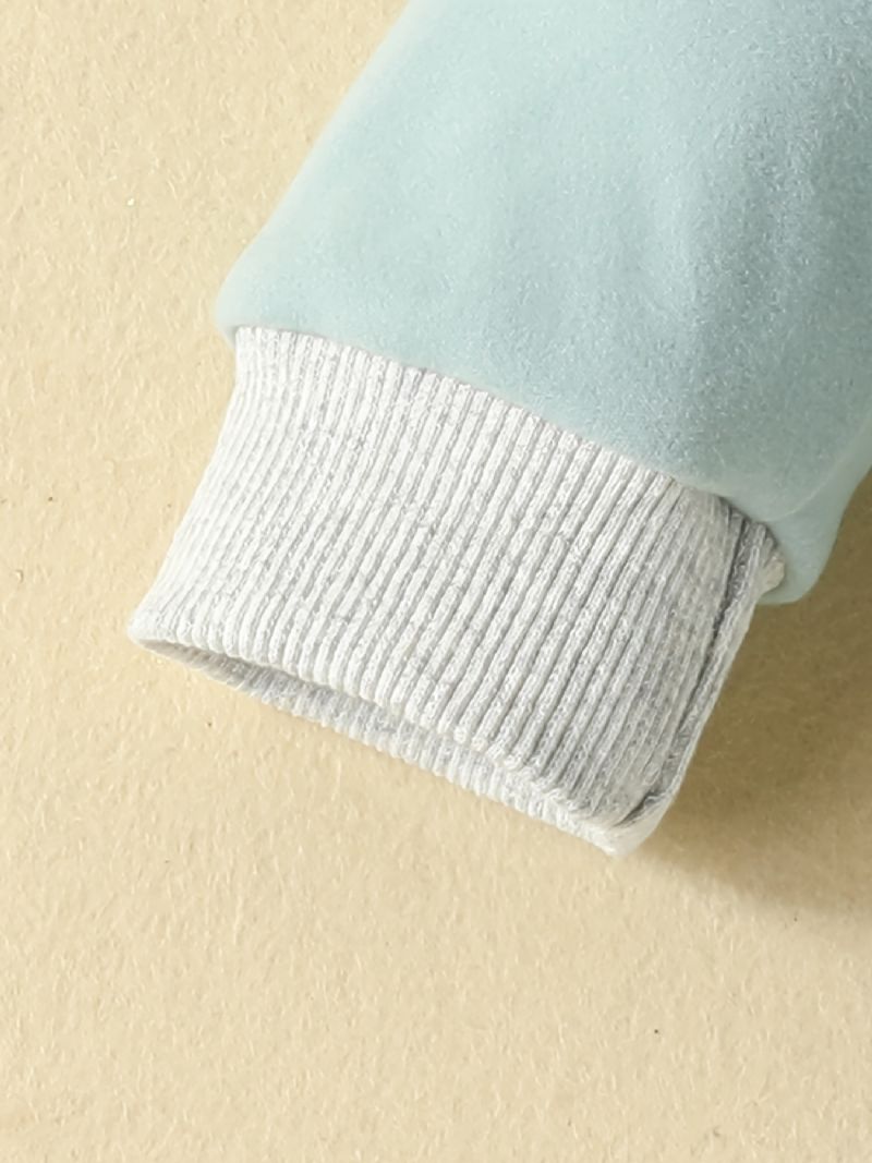 Baby Drenge Piger Sød Hættedragt Med Tegnefilm Kanin Print Lynlås Jumpsuit Til Vinter