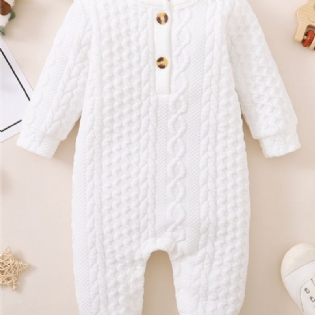 Baby Ensfarvet Langærmet Jumpsuit