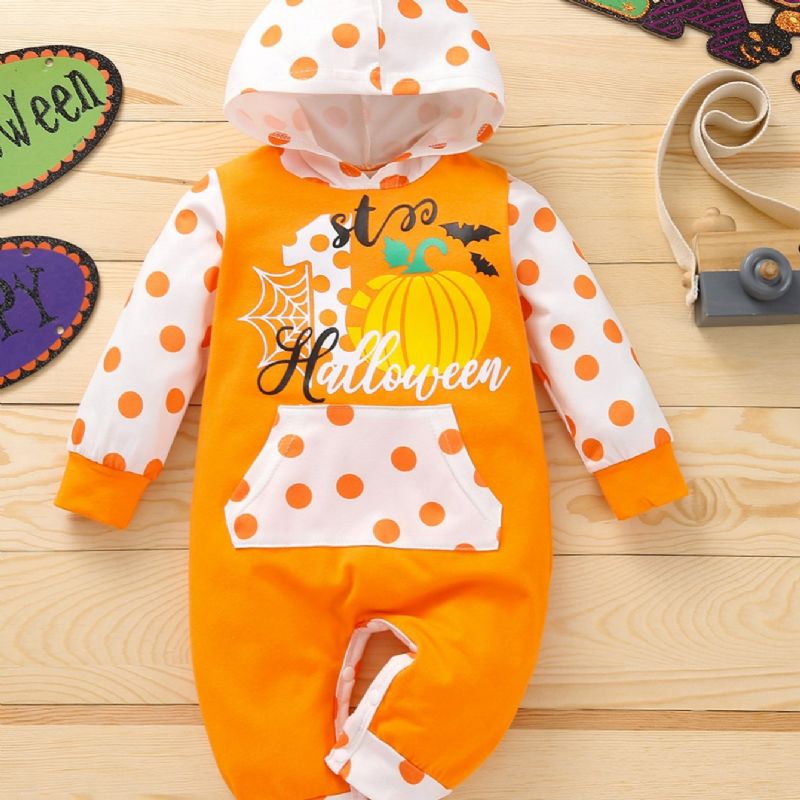 Baby Halloween Print Med Hættedragt