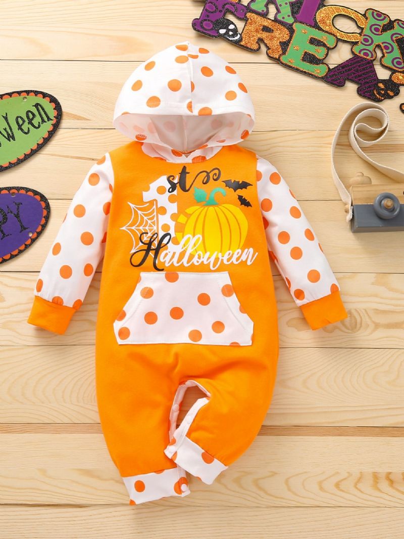 Baby Halloween Print Med Hættedragt