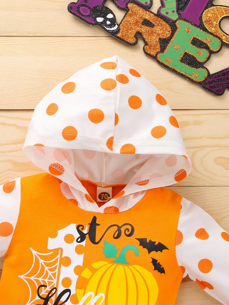 Baby Halloween Print Med Hættedragt