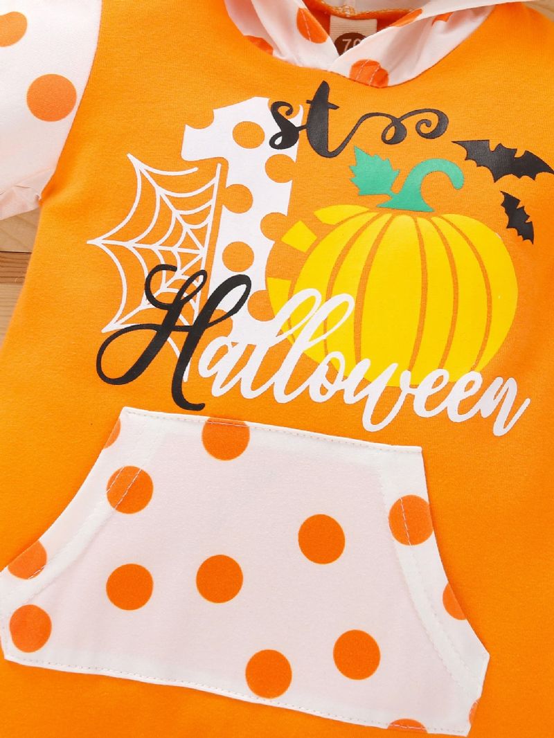 Baby Halloween Print Med Hættedragt