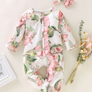 Baby Pige Blomster Romper & Jumpsuit Babytøj Outfits