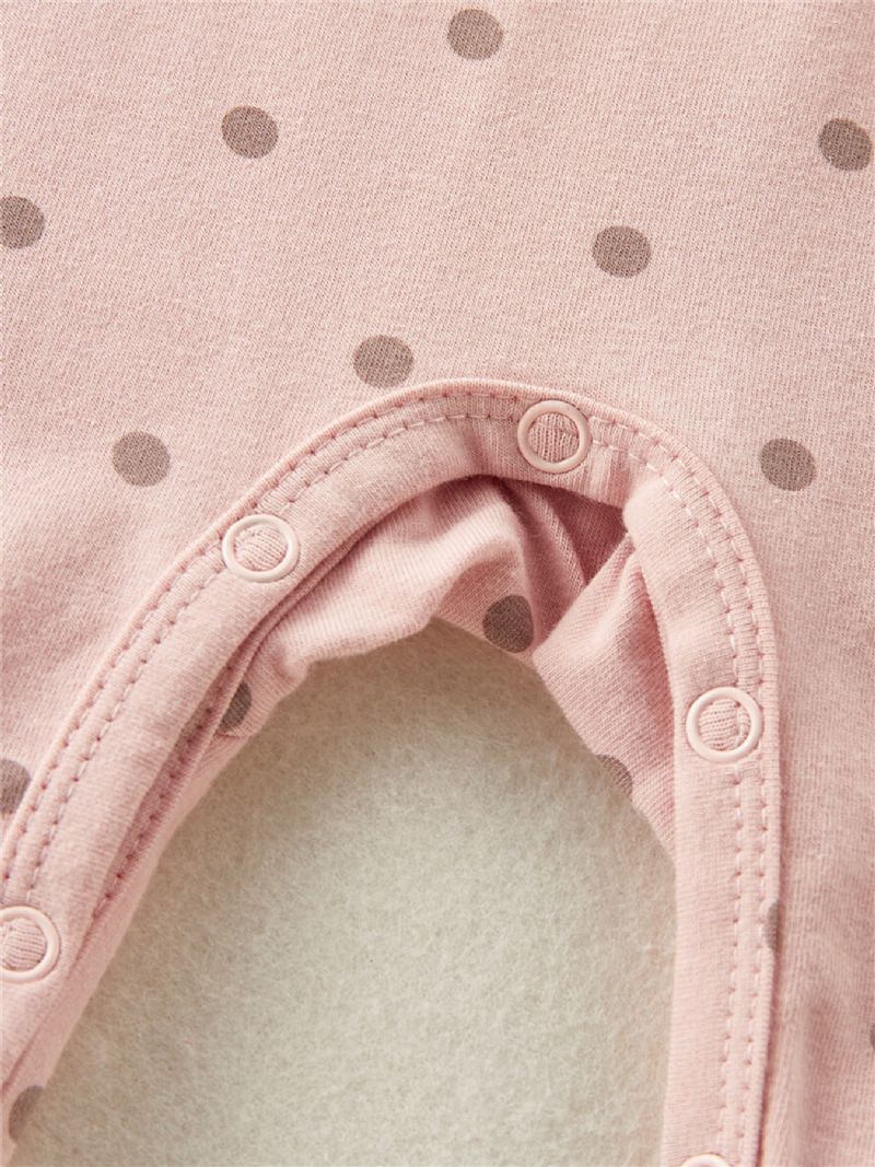 Baby Pige Brev Print Polka Dot Jumpsuit