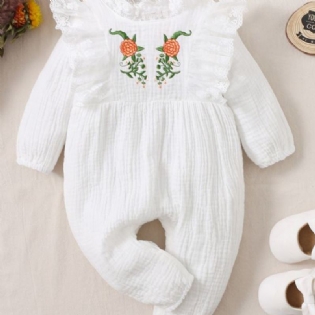 Baby Piger Blonde Flæse Langærmet Jumpsuit Romper Babytøj