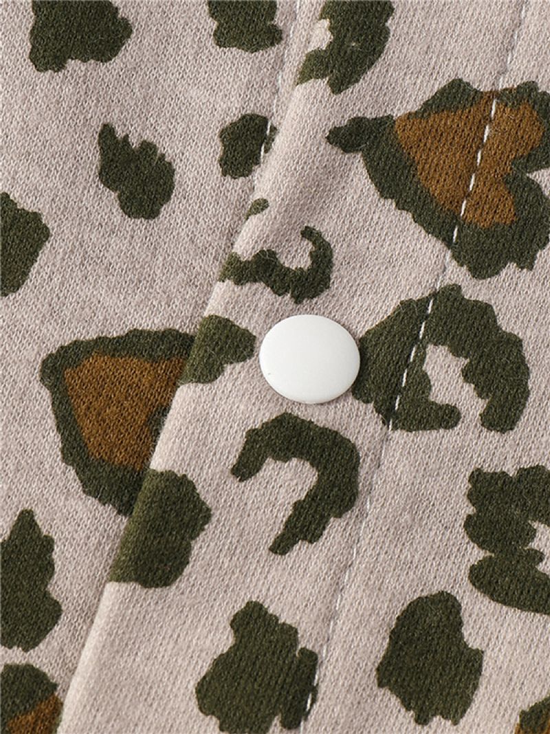 Baby Piger Flæse Leopard Langærmet Jumpsuit