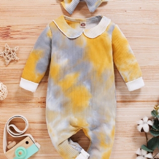 Baby Piger Flæsehals Tie Dye Jumpsuit Rompers