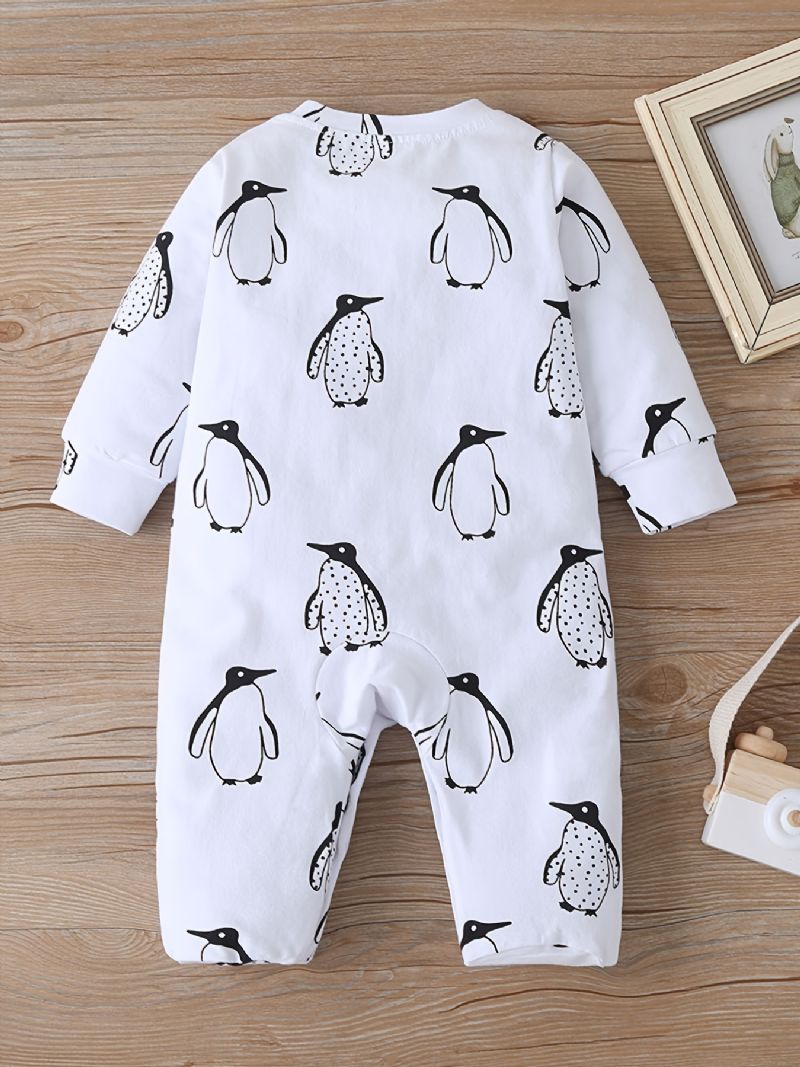 Baby Piger Footies Penguin Print Rompers Jumpsuits