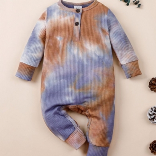 Baby Piger Langærmede Jumpsuits Tie Dye Rompers Til Efterår Vinter Ny