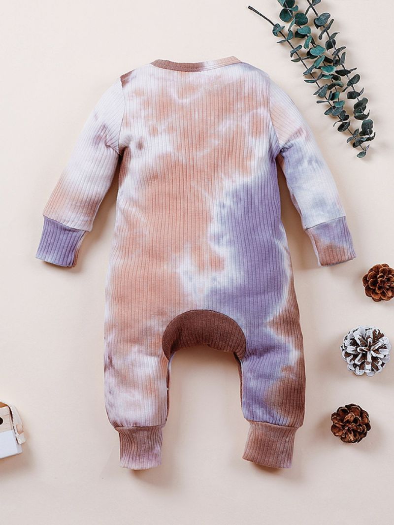Baby Piger Langærmede Jumpsuits Tie Dye Rompers Til Efterår Vinter Ny