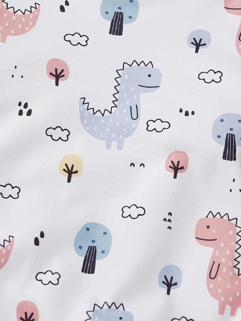 Baby Piger Langærmet Jumpsuit Med Dinosaur Mønster Babytøj