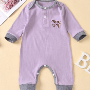 Baby Printet Langærmet Lilla Jumpsuit