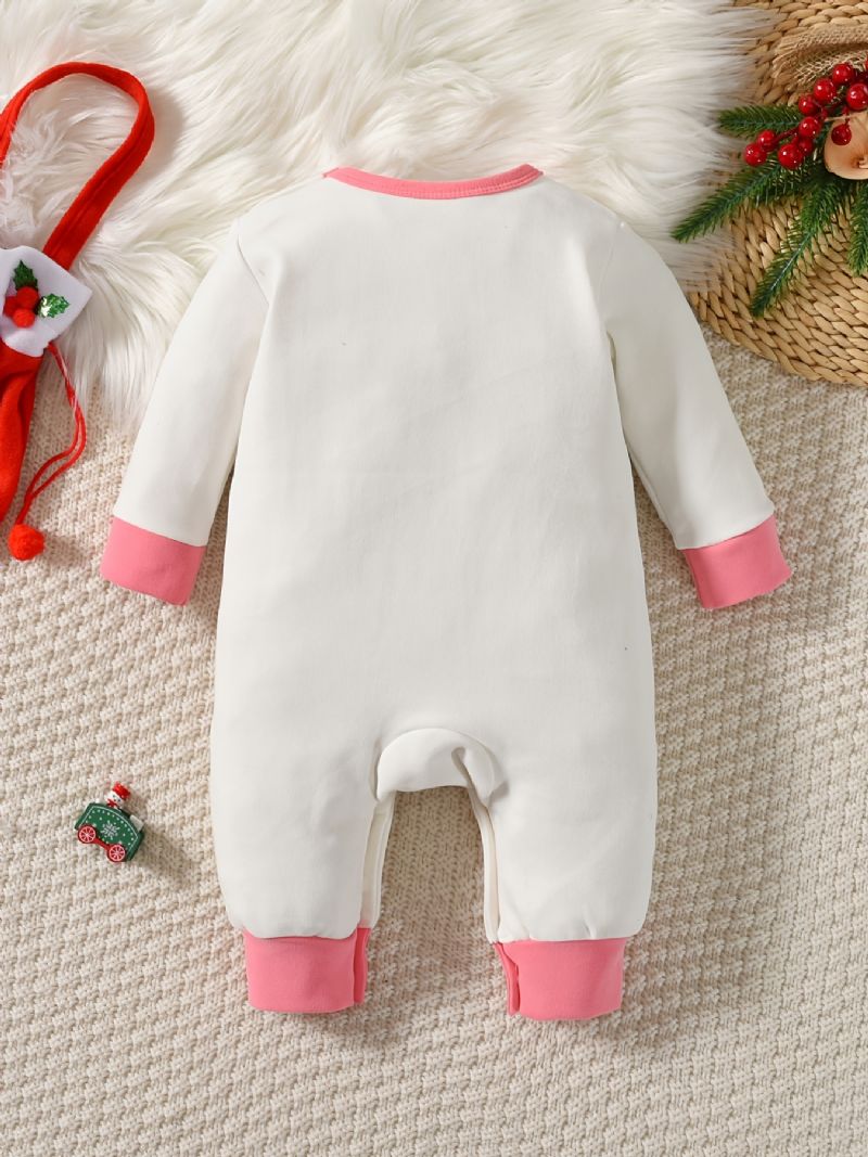 Baby Romper Snowman Print Langærmet Rundhals Jumpsuit Piger Drenge Børn Tøj
