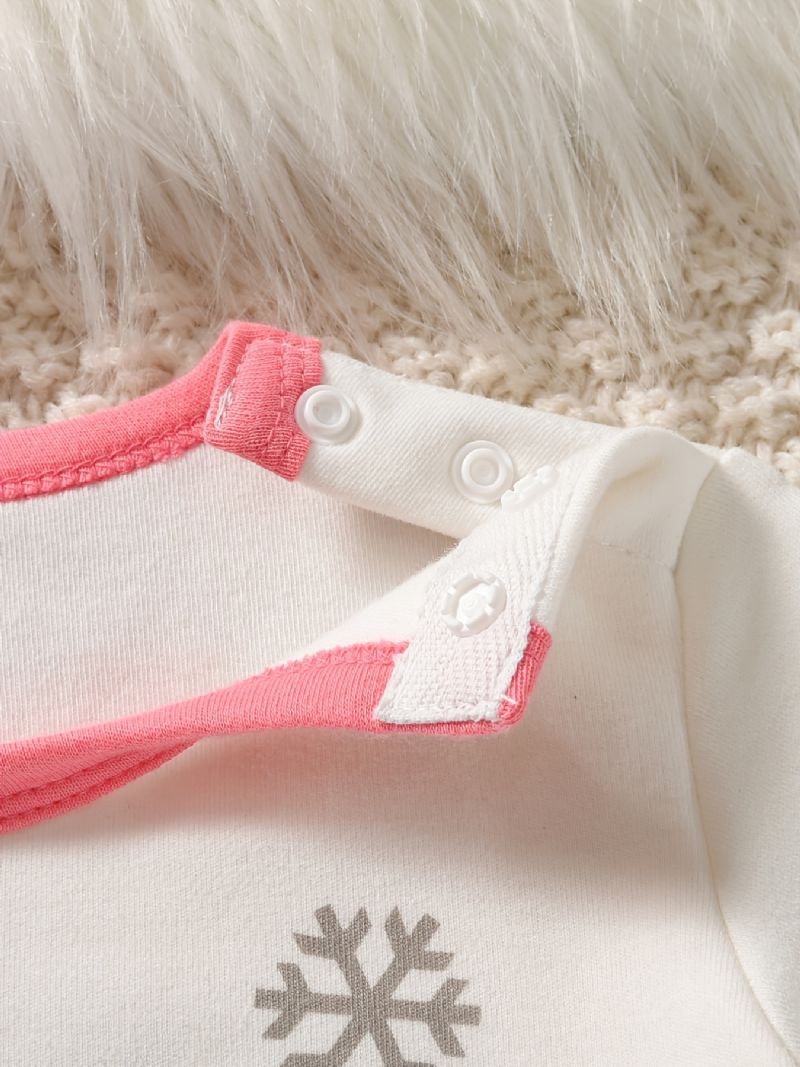 Baby Romper Snowman Print Langærmet Rundhals Jumpsuit Piger Drenge Børn Tøj