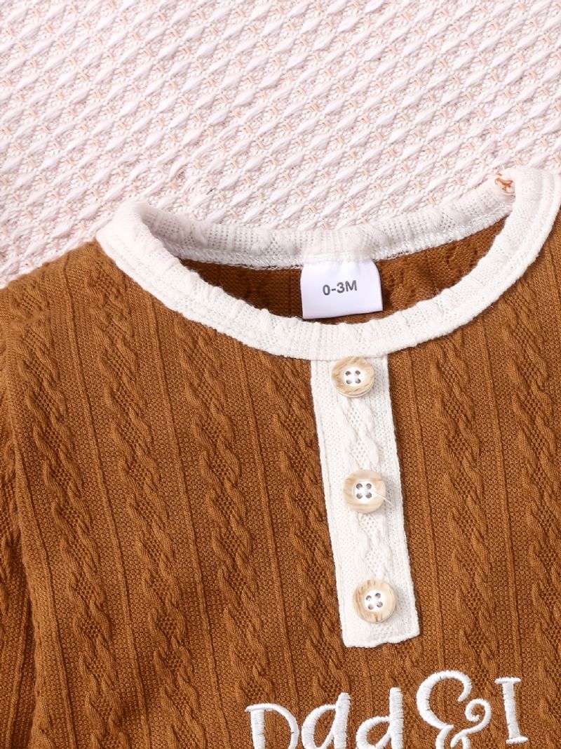 Baby Unisex Basic Ensfarvet Langærmet Jumpsuit