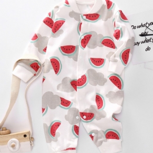 Baby Vandmelon Print Langærmet Jumpsuit