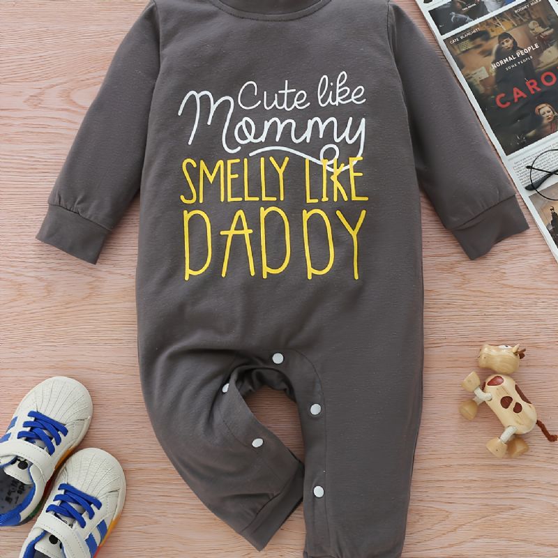 Babypige Jumpsuit Efterår & Vinter Børn Casual Letter Print