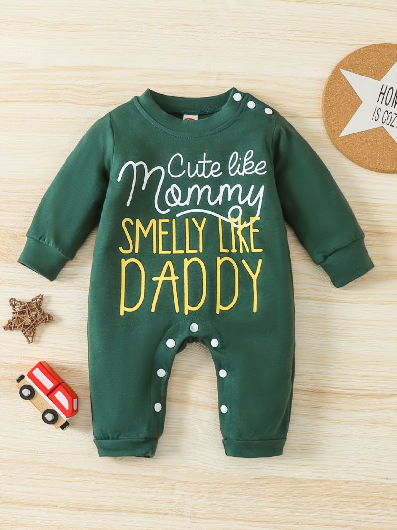 Babypige Jumpsuit Efterår & Vinter Børn Casual Letter Print