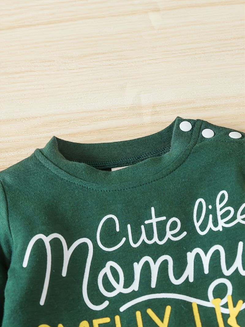 Babypige Jumpsuit Efterår & Vinter Børn Casual Letter Print