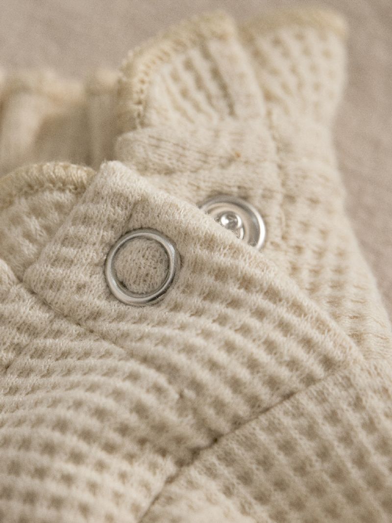 Babypiger Casual Solid Flæsende Rullebukser Langærmet Termisk Jumpsuit Børnetøj