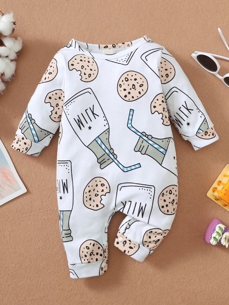 Babypiger Jumpsuit Unisex Trøjer Med Flaskeprint