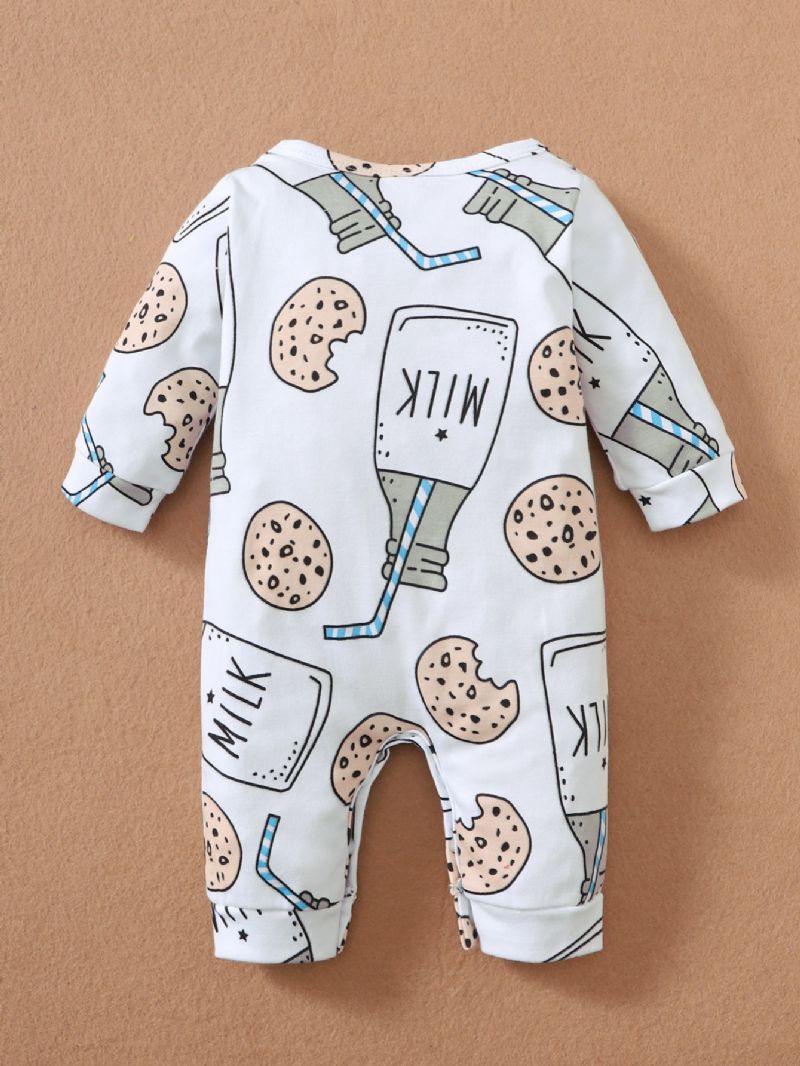 Babypiger Jumpsuit Unisex Trøjer Med Flaskeprint