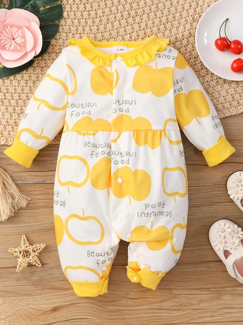 Babypiger Jumpsuits Med Grafisk Indretning Til Efterår Og Vinter Ny