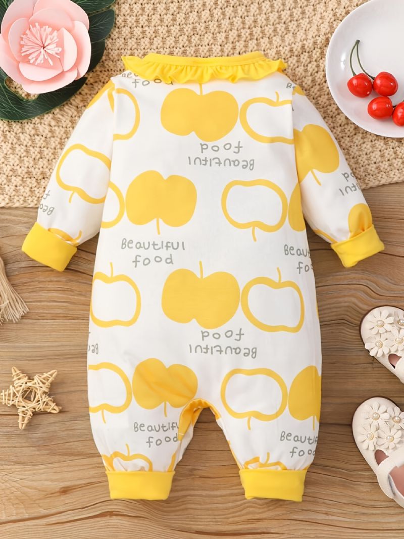 Babypiger Jumpsuits Med Grafisk Indretning Til Efterår Og Vinter Ny