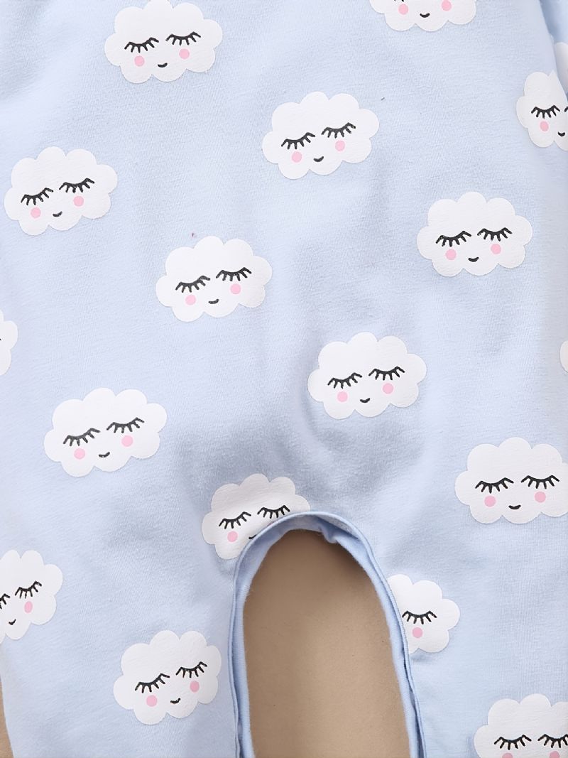 Babypiger Jumpsuits Med Tegneserie Skyprint