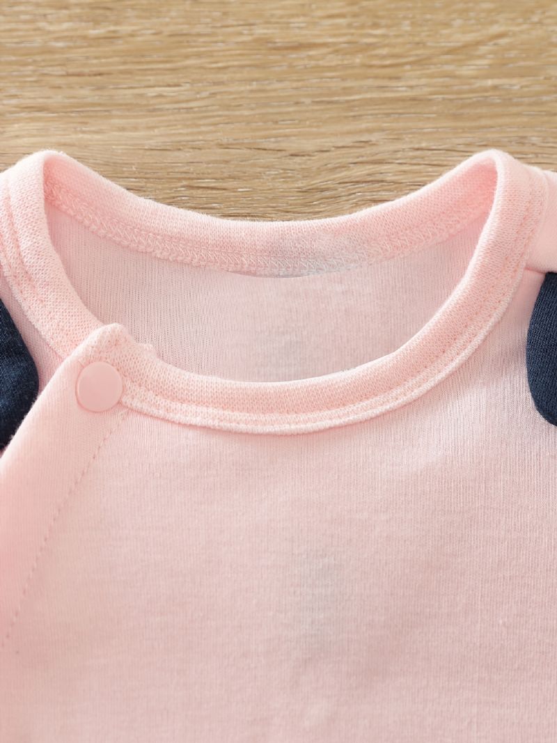 Babypiger Langærmet Jumpsuit Romper I Bomuld Med Sød Killingeprint